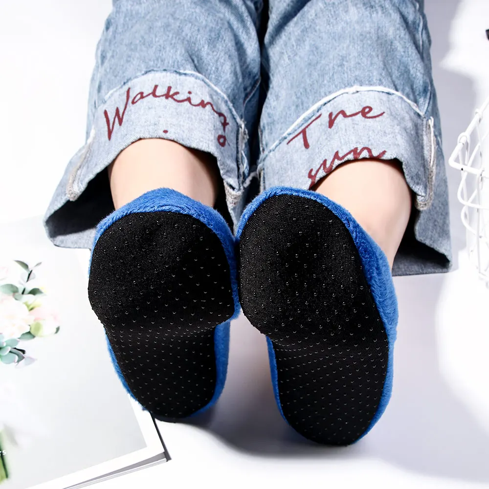 1 пара, теплые осенне-зимние бархатные домашние носки-тапочки, плотные теплые короткие носки-лодочки, нескользящие спортивные носки для йоги, 4 цвета