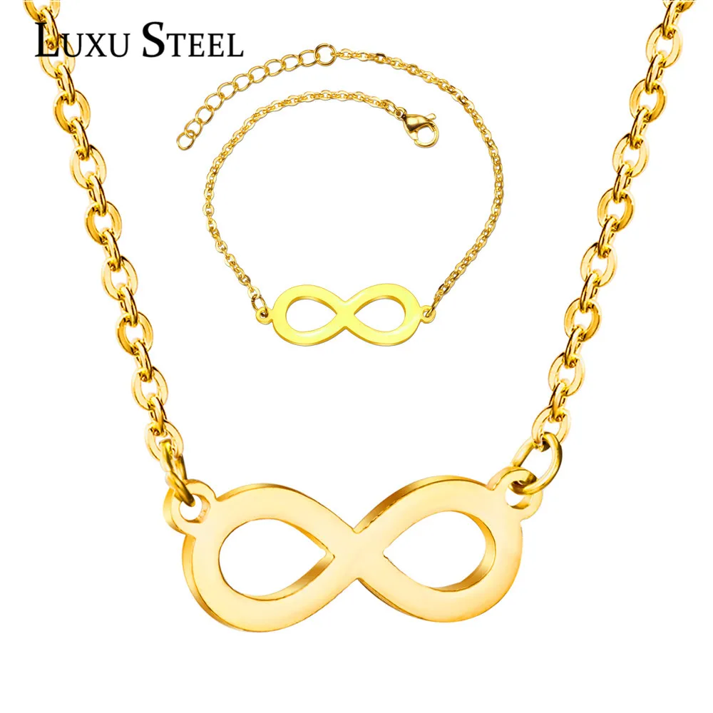 Роскошные женские и мужские комплекты ожерелье браслет с кулоном в форме