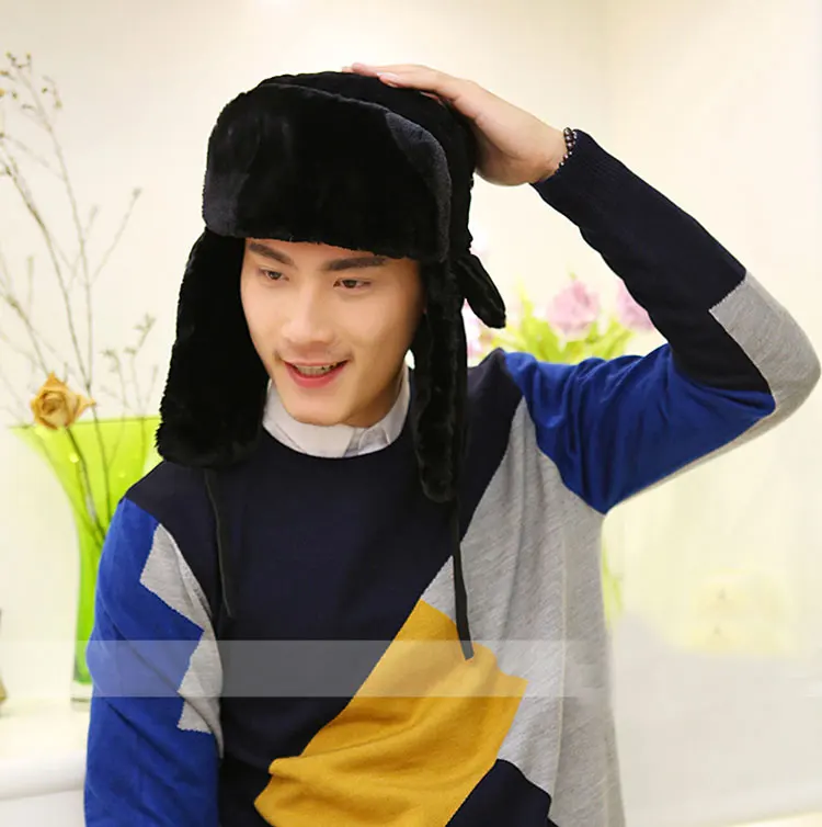 Модные мужские зимние шапки для мужчин шапка-бомбер камуфляжная кепка теплая