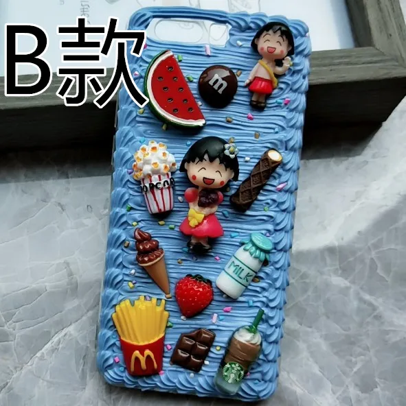 Для iphone X 8 7 6 6s plus DIY чехол 3D милый Сакура momoko чехол для телефона для iphone XS MAX XR ручной работы крем карамельный чехол подарки для девочек - Цвет: B