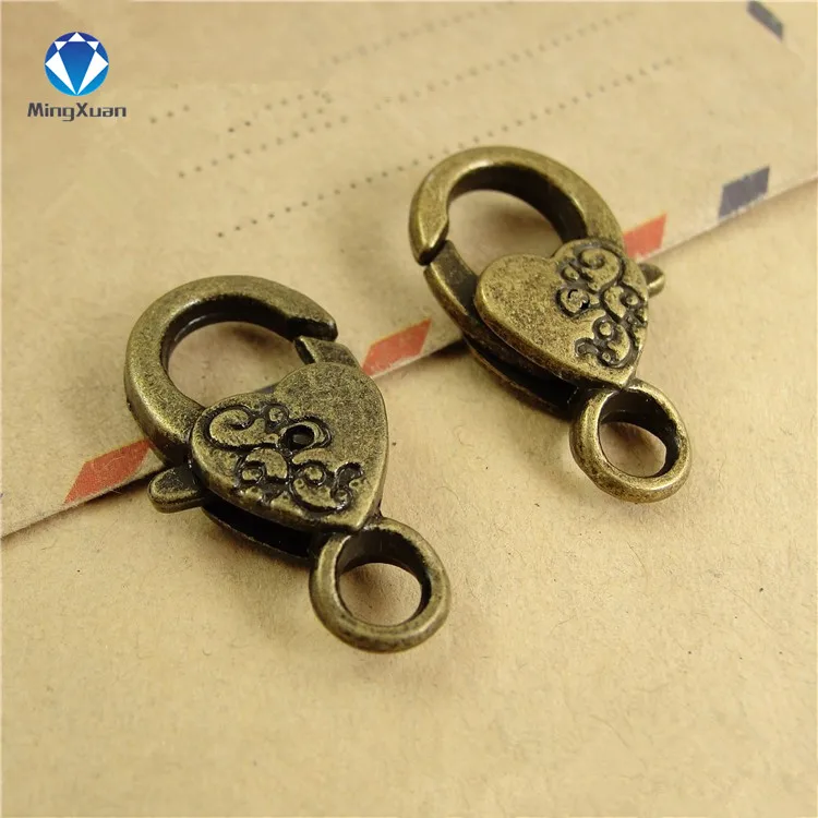Antique Bronze 10 шт./лот, античные серебряные крючки с застежкой "Лобстер" для ожерелья, браслета, цепочки, самодельные аксессуары, фурнитура 15*26*5,5 мм - Цвет: Antique Bronze