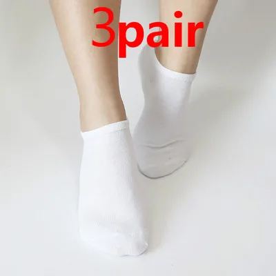 3 Pair 3/5 пар, женские хлопковые носки, короткие летние женские короткие носки, белые, черные нейлоновые сетчатая лодка, носки, тапочки, Chaussette Femme - Цвет: 3 Pair