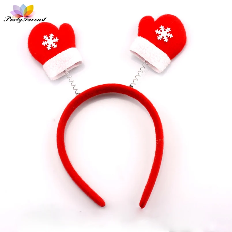 PF милые Новогодние повязки Санта Клаус Рога Снеговик товары Головные уборы для