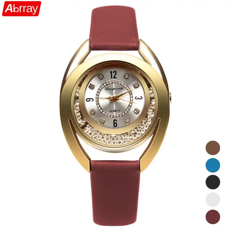 Женские кварцевые часы Abrray Rhinestone элегантные женские нарядные с подвижными