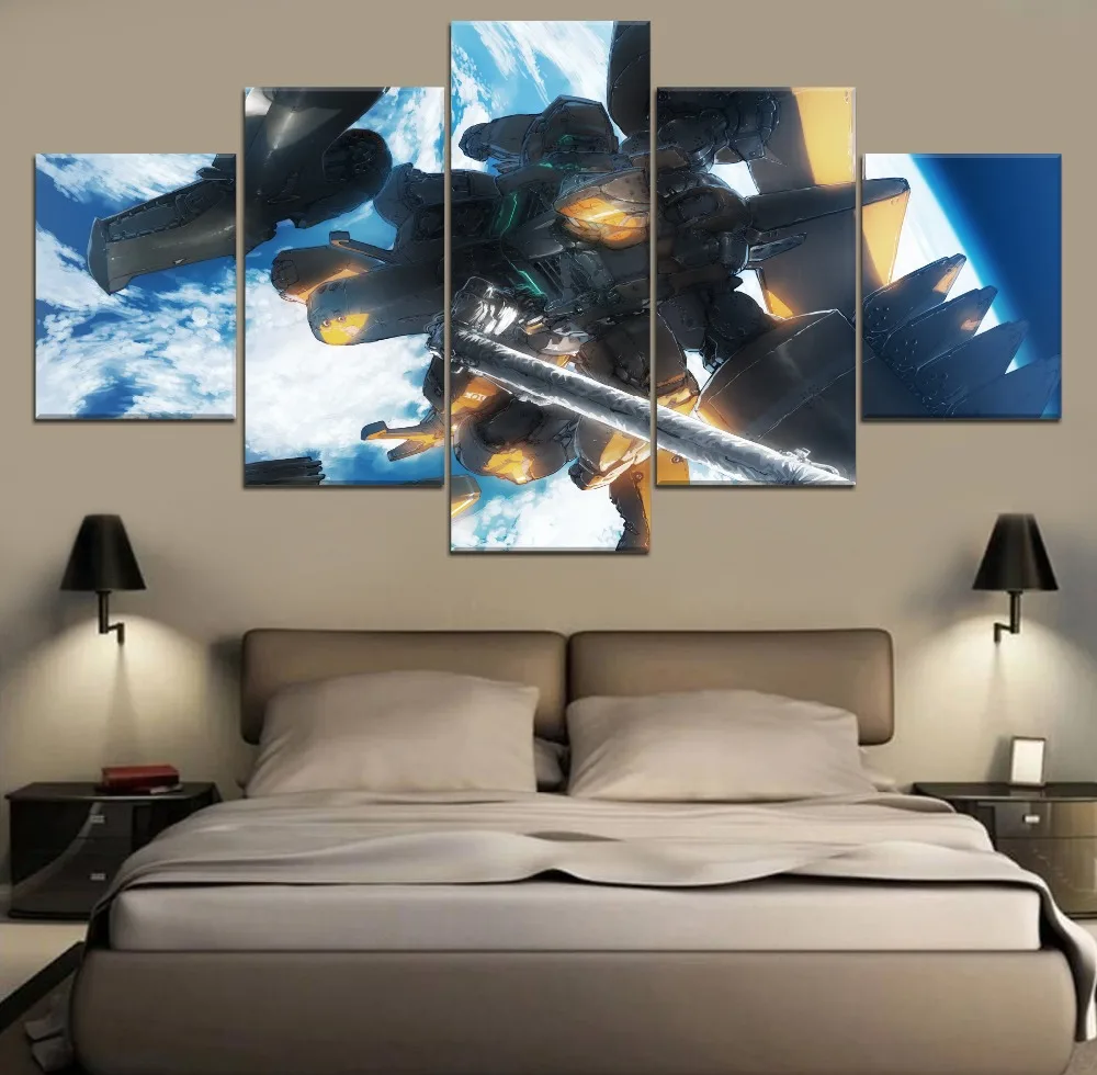 Анимационный плакат 5 панелей искусственная фотография современное настенное