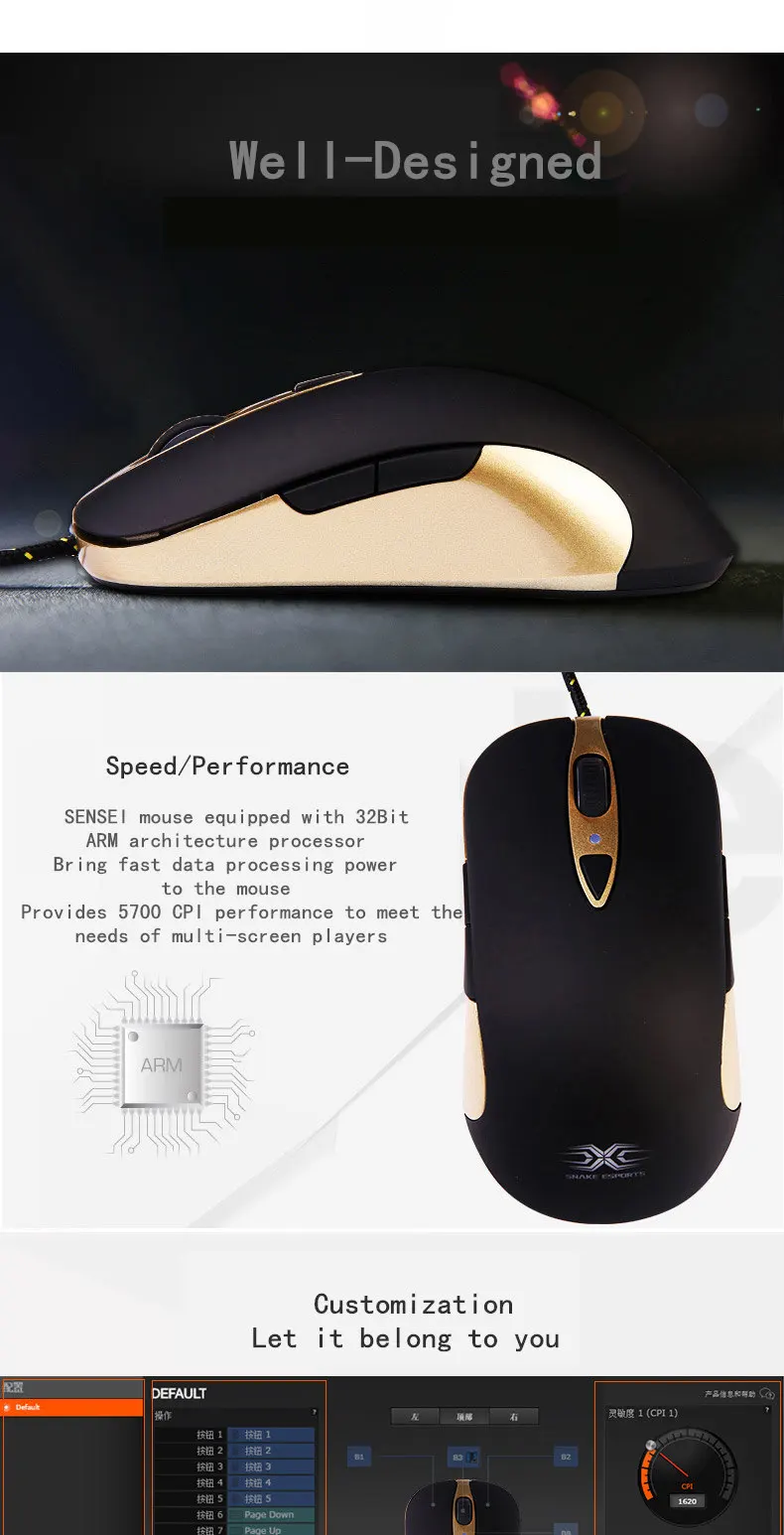 SteelSeries Sensei original master EDG/SnaKe team версия e-sports game cable mouse anti-jitte