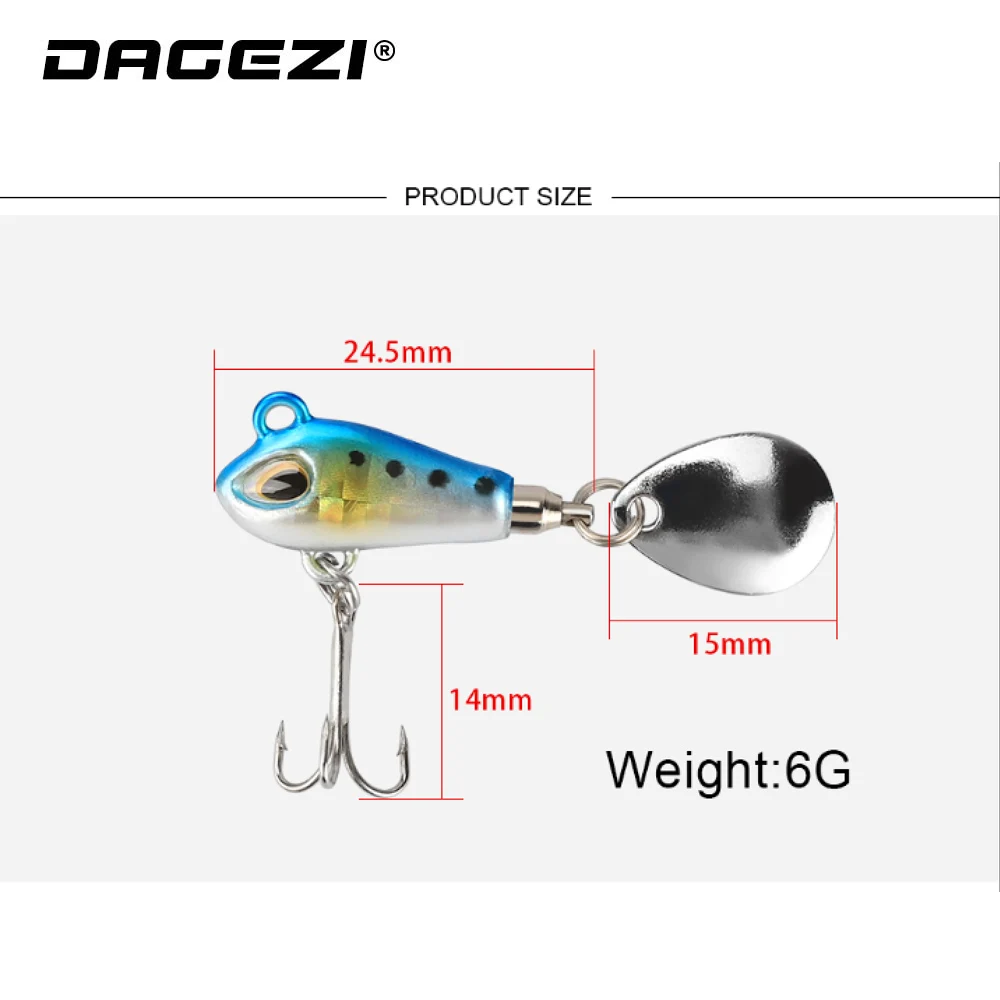 DAGEZI VIB рыболовные приманки 5 шт./лот мормышка приманка для ловли окуня 6 г