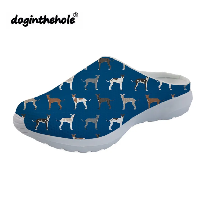Doginthehole/уличные спортивные сандалии; женские сабо в итальянском стиле; летняя пляжная обувь для женщин с принтом борзого; коллекция года; легкие шлепанцы - Цвет: RH0292CA