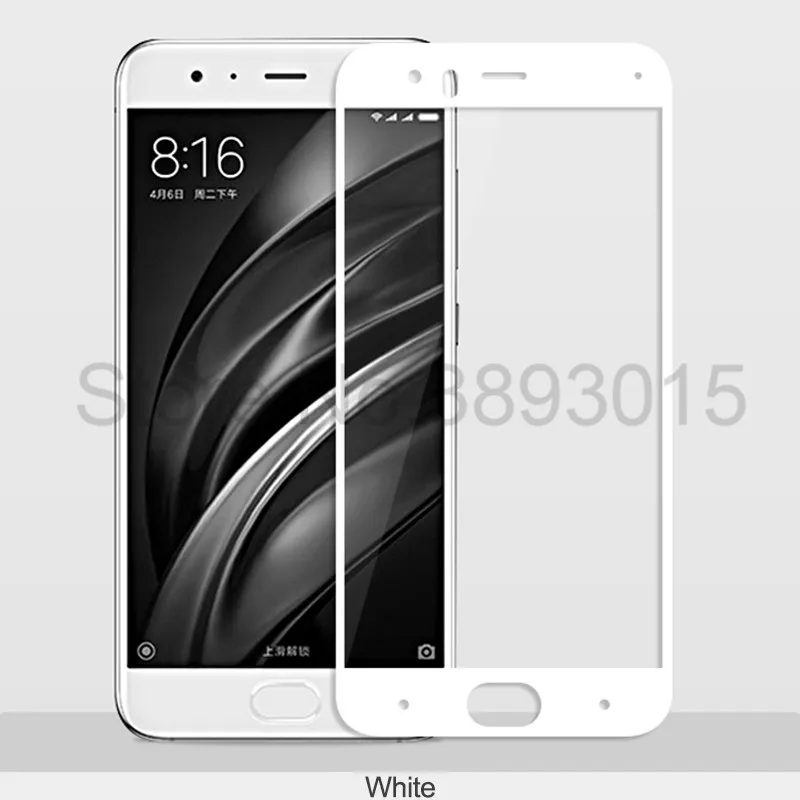 white 9H 0,3 мм полное покрытие из закаленного стекла для xiaomi 6 mi 6 HD Защита экрана для xiaomi 6 mi 6 стекло для телефона 2.5D защитная пленка - Цвет: white