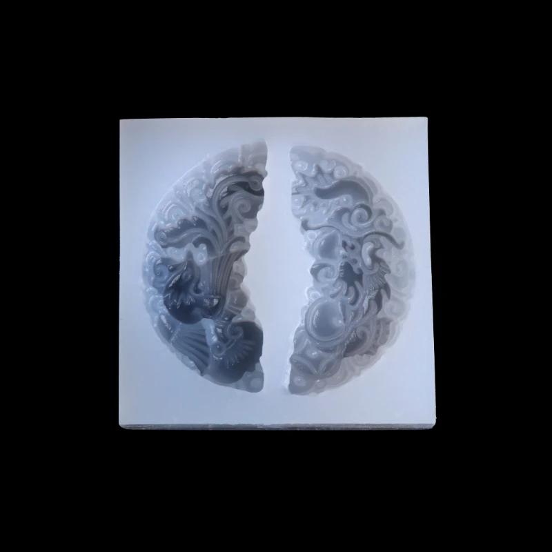 HEARTMOVE изображениями драконов и феникса Нефрита выгравированный кулон из жидкого