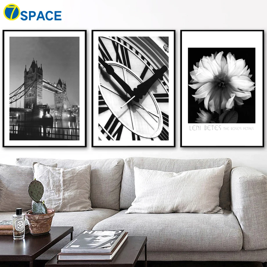 Фоточасы с цветами настенная живопись на холсте скандинавские постеры и принты