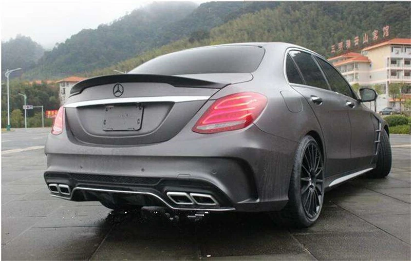 Для Mercedes W205 спойлер 4 двери AMG стиль C180 C200 C250 C260 ABS Пластик хвост крыла Unpaint и лак Цвет для benz w205
