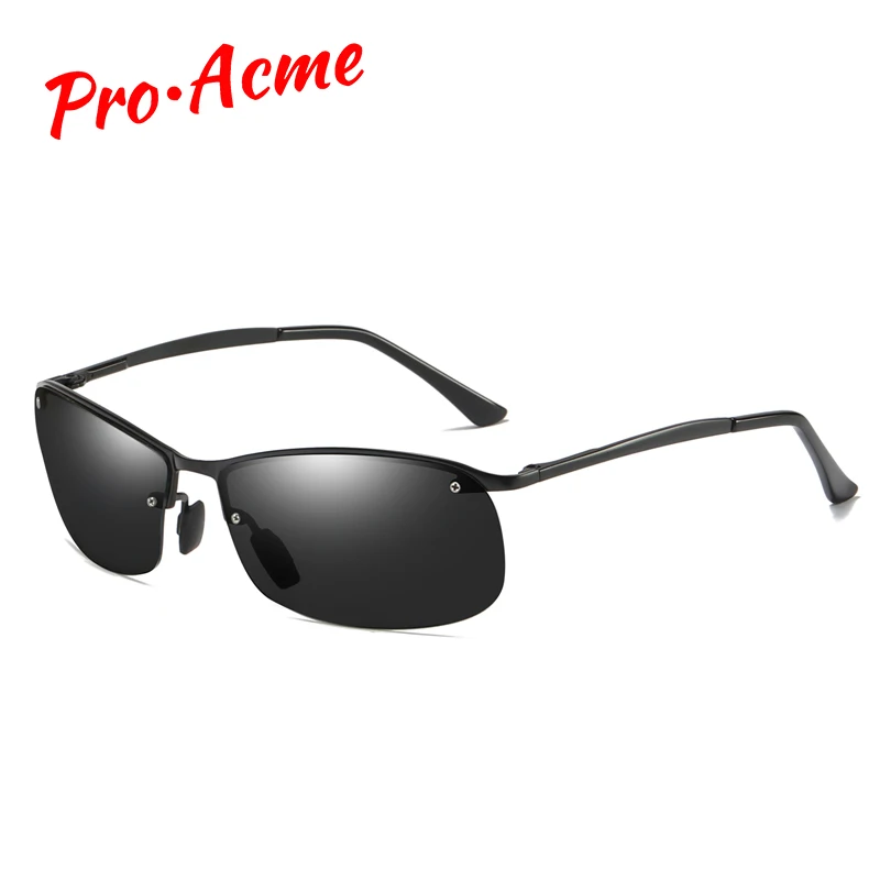 Pro Acme, фирменный дизайн, поляризационные солнцезащитные очки, мужские Ультра-светильник, металлическая полуоправа, мужские солнцезащитные очки, очки для вождения, PA1097