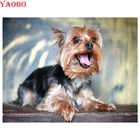 Полная круглая Алмазная вышивка животные йоркширский терьер собака алмазная живопись вышивка крестиком Алмазная мозаика вышивка Пасхальный подарок