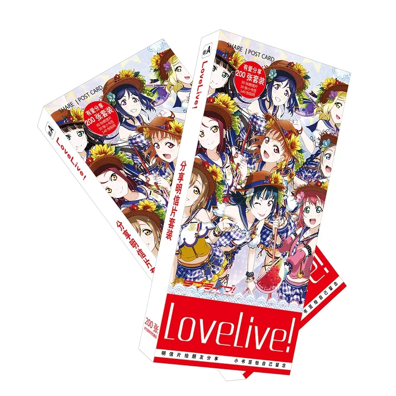 200 шт./компл. большая открытка с аниме Love Live карта сообщений подарки на Рождество и