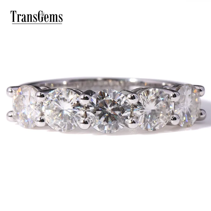 Трансдрагоценные камни Золотое обручальное кольцо Moissanite 2.5CTW 5 мм камень F цвет Moissanite Seting in 14K белое золотое обручальное кольцо для женщин