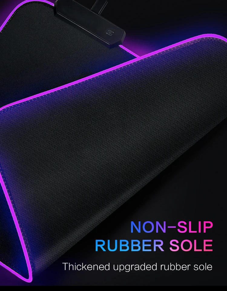 RGB светодиодный коврик для мыши большой коврик для мыши USB Проводное освещение игровой геймер Коврик для мыши Клавиатура Нескользящая цветная светящаяся для ПК коврик для мыши