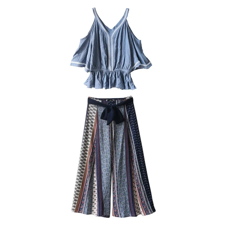 2018 летние Для женщин два 1 предмет пляжные вышивка розы укороченный Топ и юбка Sexy