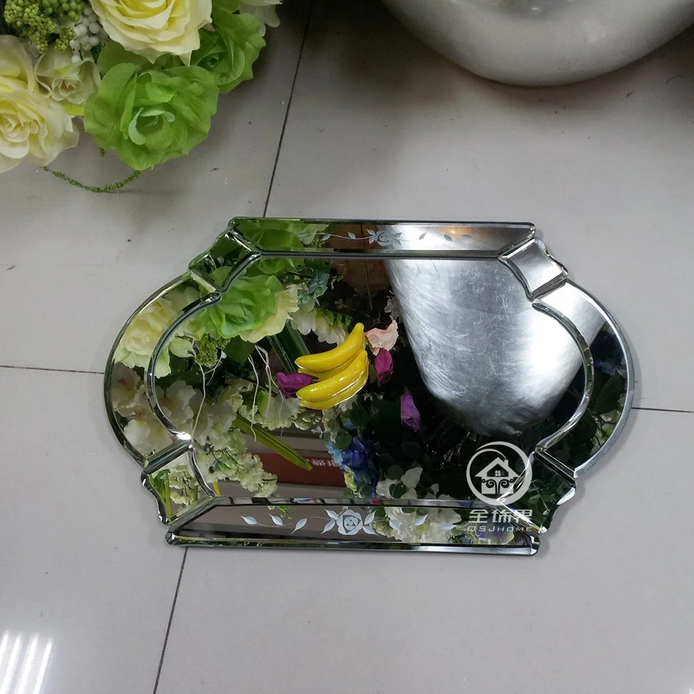 Glass mirrored tray storage tray modern wine glass tray D-F0022