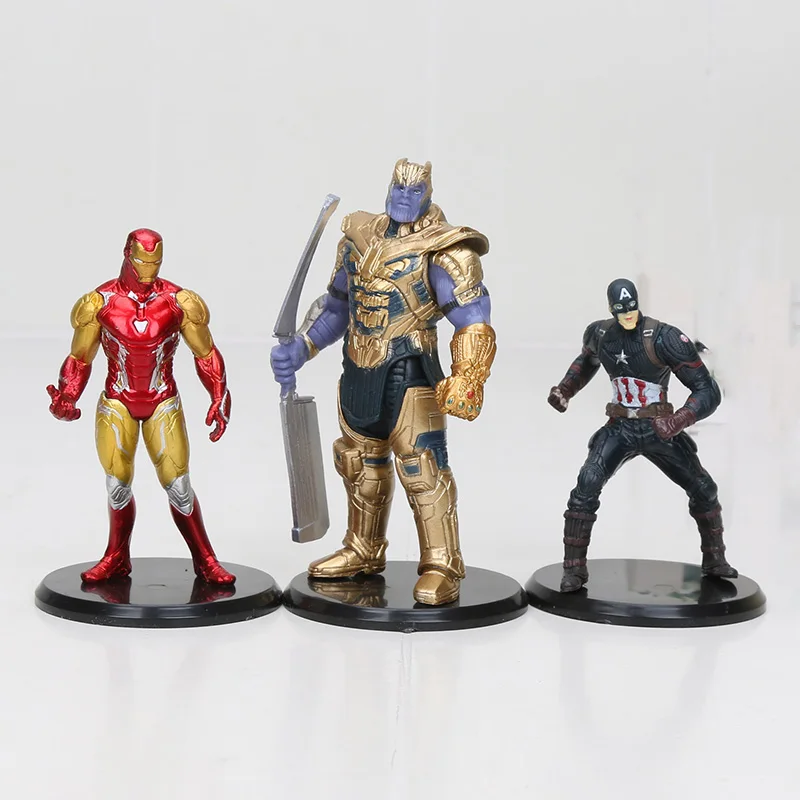 8 шт./компл. 8-11 см Marvel игрушки Мстители завершающей ПВХ фигурки "Человек-паук" Ronin с принтом «Железный человек», «Капитан Америка» Marvel танос комплект одежды с принтом из фильма «Человек-Муравей», модель куклы