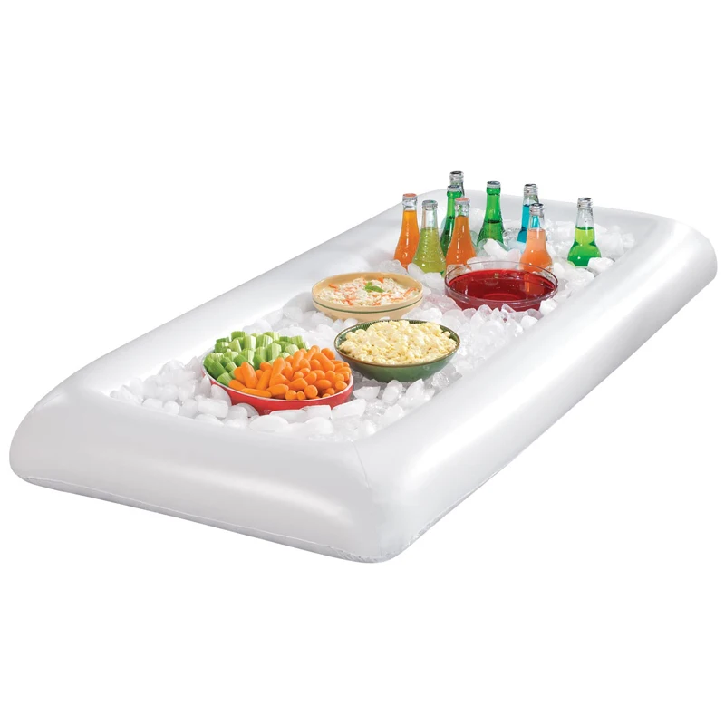 

Inflatable Salad Bar Cooler Fruit Drink Inflated Tray White Floats Swimming Pool Accessory Beach Summer Water Party Tableware