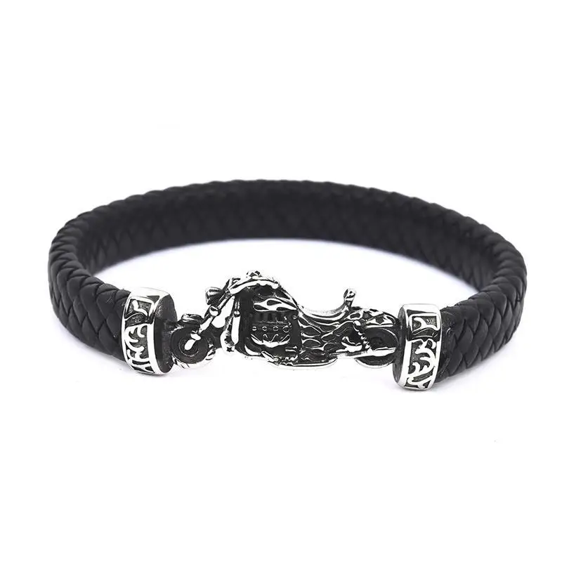 Коннектор из нержавеющей стали в форме мотоцикла кожаный шнур для браслета 12 5*6 6