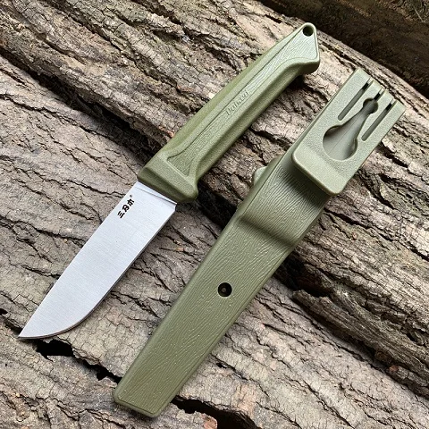 Army green Sanrenmu S708 нож с фиксированным лезвием 12C27 лезвие для охоты на открытом воздухе, кемпинга, выживания, рыбалки, тактический инструмент для повседневного использования с оболочкой - Color: Army green