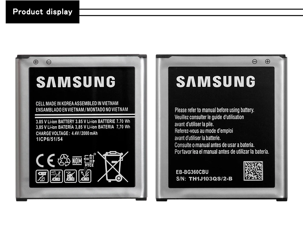SAMSUNG EB-BG360BBE сменный аккумулятор 2000 мАч для Galaxy Core Prime G360 G361 G360V G3608 G360H с NFC