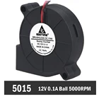 Вентилятор Gdstime 5015, 50 шт., 2 контакта, 12 В, центробежный охлаждающий вентилятор для компьютера, 50 мм x 15 мм