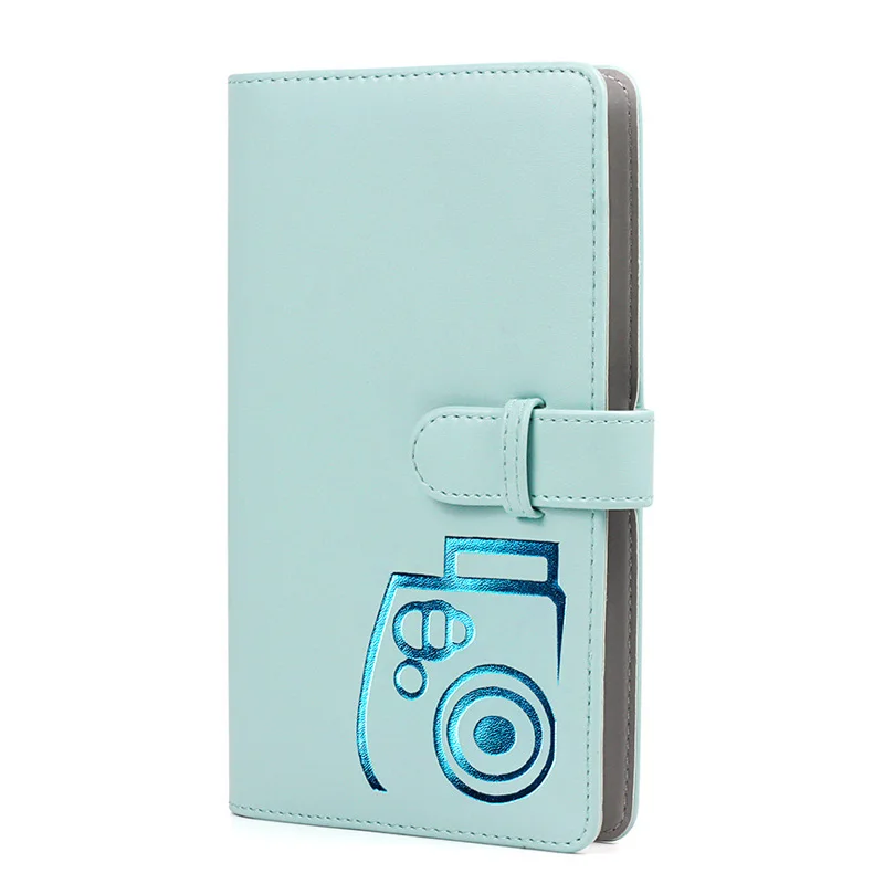 Ice Blue Album Protective Case Waterproof PU Leather Bag with Shoulder Strap+96 Pockets Photo Album for Fuji Fujifilm Instax Mini 9/8/7s Camera - Цвет: Ice Blue Album