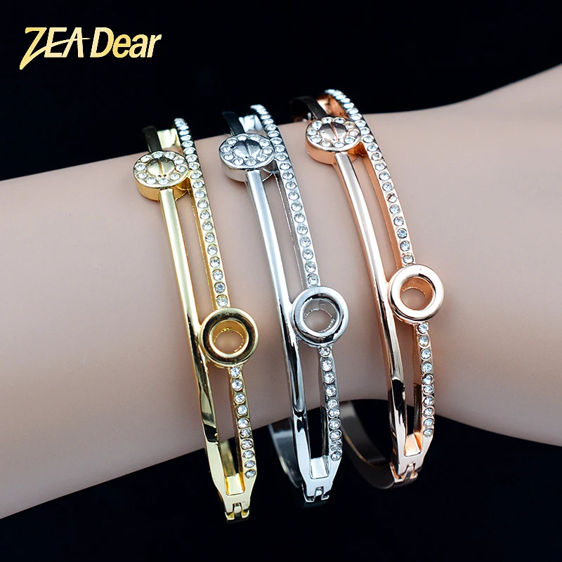 

ZEA Dear Jewelry Romantic Jewelry Round Bangle Sets For Women Dubai Fashion Bracelet For Wedding Cubic Zirconia Jewelry Findings