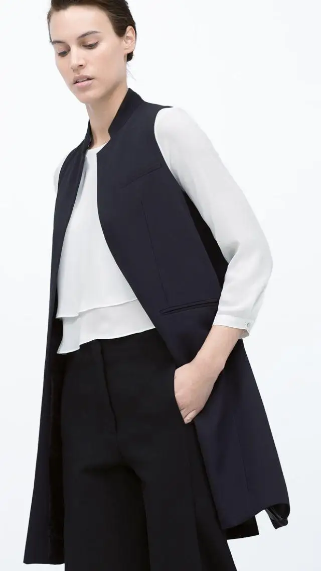 Новое поступление европейский стиль три цвета женские длинные жилеты женская