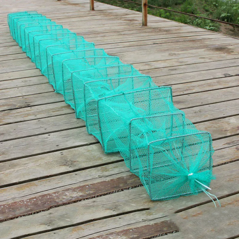 

Shrimp Cage Fishing Net Secure Catcher Trap High Quality Foldable Portable For Crab Crayfish Lobster