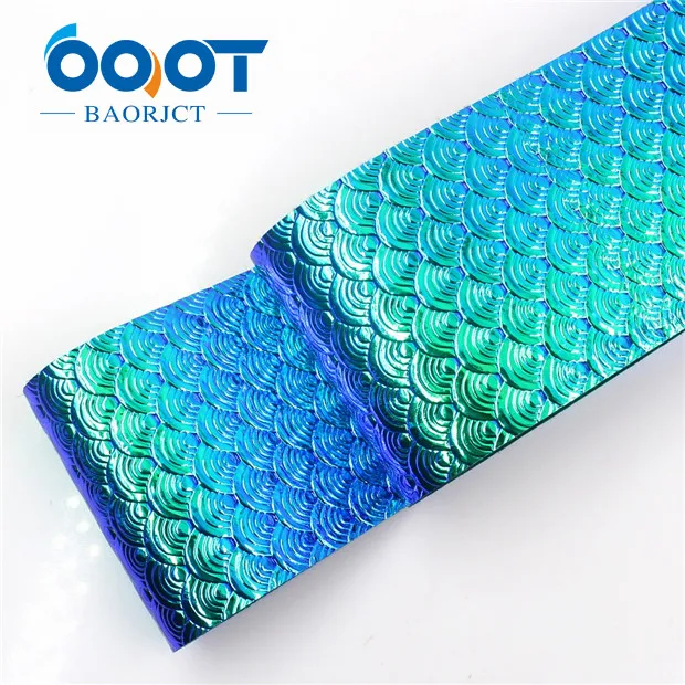 I-19517-1231 OOOT BAORJCT I-19517-129 75 мм Красочные градиент Русалка блестящие чешуи ленты, DIY банты аксессуары Свадебная вечеринка украшения 2y - Цвет: I-19517-1231