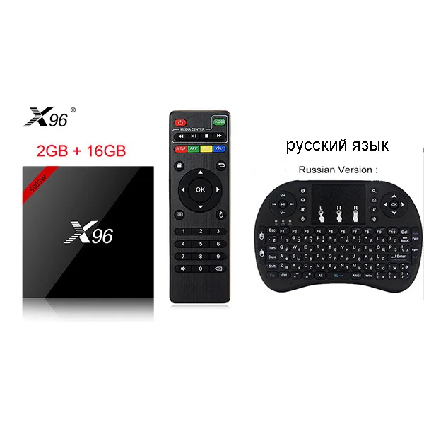 Горячее предложение! Распродажа! X96 Android 7,1 Smart tv BOX четырехъядерный HD2.0 4K* 2k Amlogic S905W с bluetooth-подключением+ ИК-пульт дистанционного управления - Цвет: 2g with ru keyboard