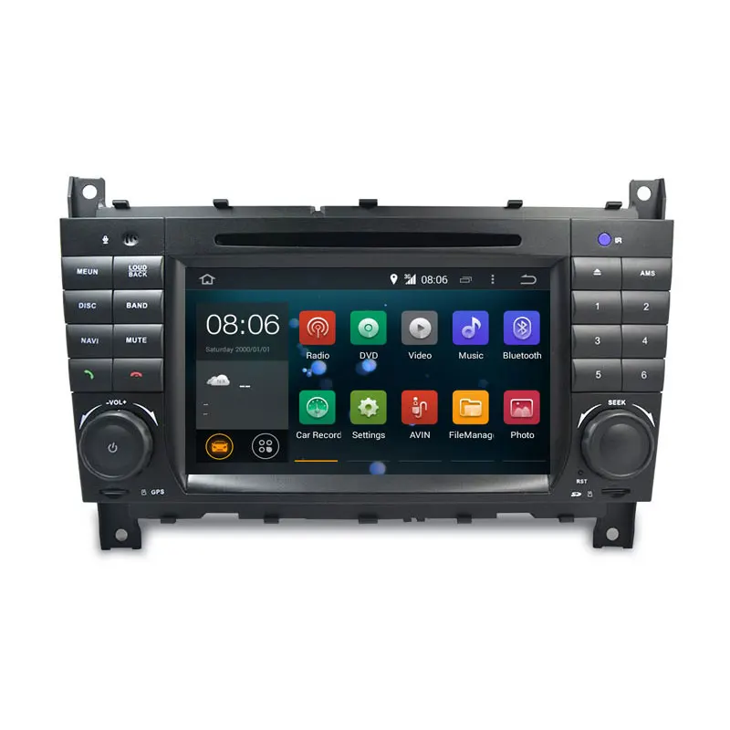 Автомобильный мультимедийный DVD плеер с емкостным экраном Android 9 0 GPS для Benz C Class W203