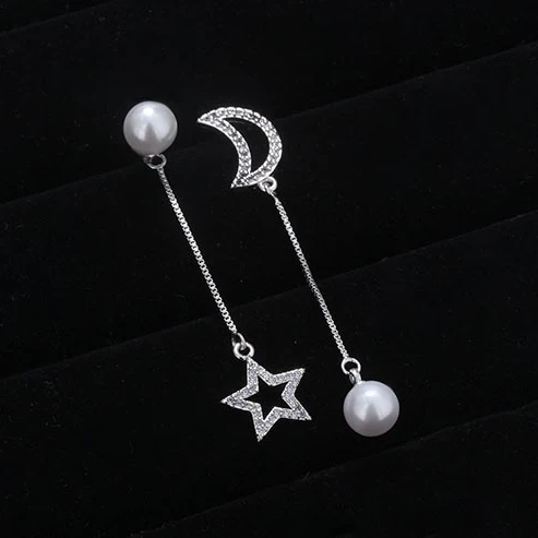 Новое поступление Длинная женская подвеска в виде звезды и Луны элегантное
