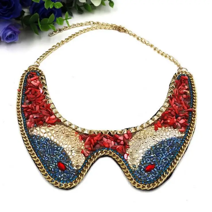 2019 ожерелье-чокер модное этническое винтажное яркое ожерелье с кулоном из бисера