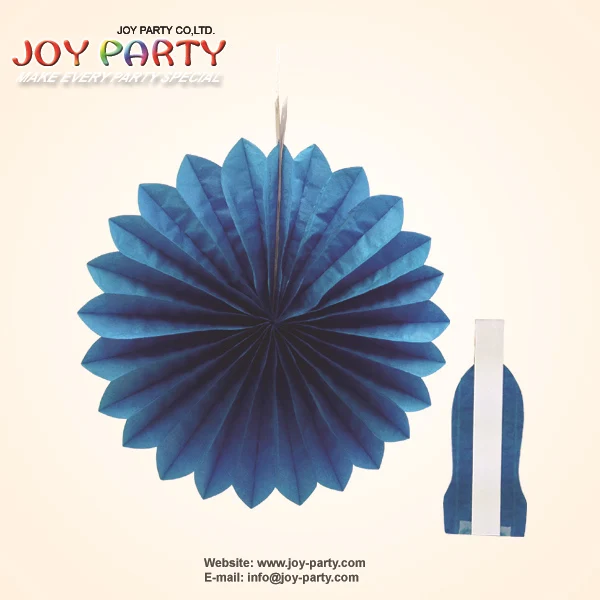 

10 pieces/lot 10 inch or 14 inch Blue Color Honeycomb Tissue Paper Fan Flower Birthday Party Decor