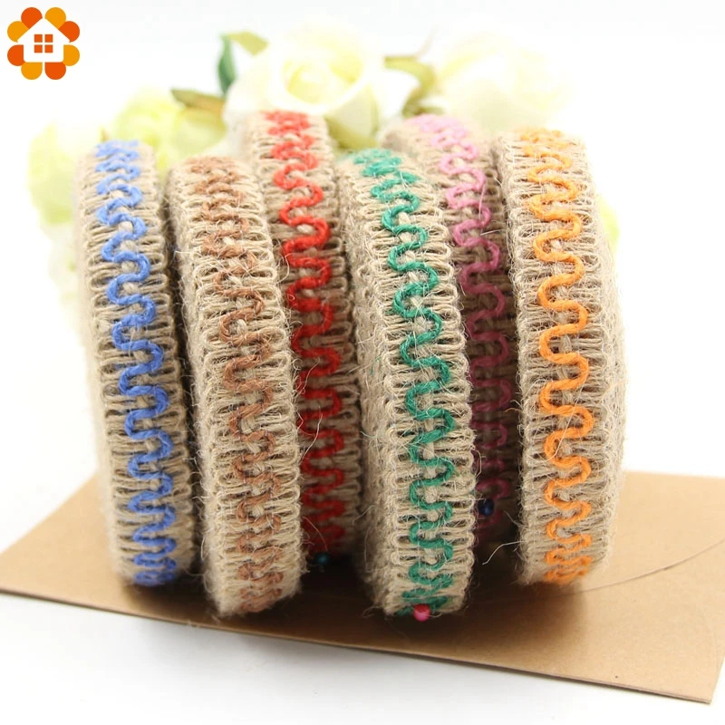 5 м/лот джут рулонов мешковины Гессе ленте Кружево деревенский Винтаж для дома