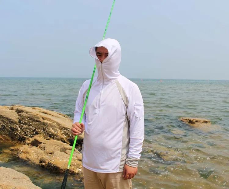 Человек Рыбалка рубашка Anti UV одежда пуловер с капюшоном Защита от солнца дышащий