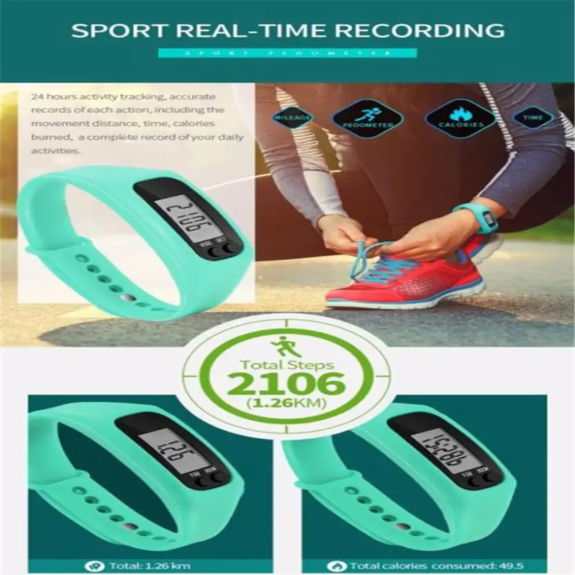 Дропшиппинг Запуск шаг часы браслет шагомер счетчик калорий цифровой ЖК-дисплей