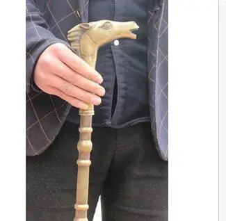 Дедушка на удачу старая народная китайская династия латунная статуя лошади