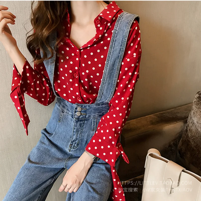 Модная женская блузка рубашка с отложным воротником женские рубашки длинным