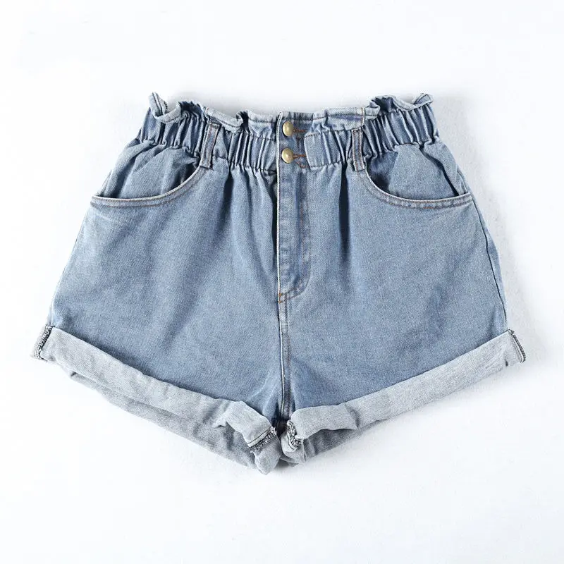 Модные женские винтажные джинсовые шорты с высокой талией летние популярные