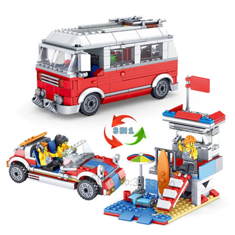 3 в 1 Fit leginess Creator City Camping RV для прогулок строительные блоки автомобиля Развивающие игрушки для Детский Рождественский подарок
