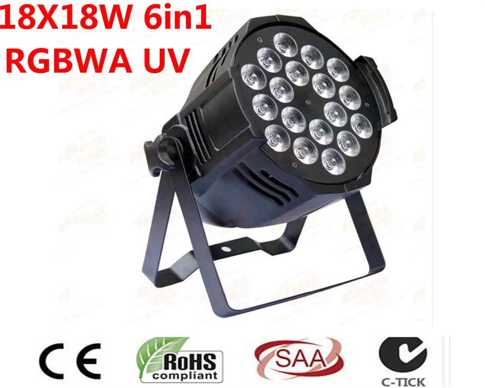 8 UNIDS DJ Par 6 в 1 RGBWA UV 18X18 W LED Latas de Grado Impermeable IP20 aluminvivienda 90 V 240 V|led par|rgbwa uvrgbwa uv 6in1 |