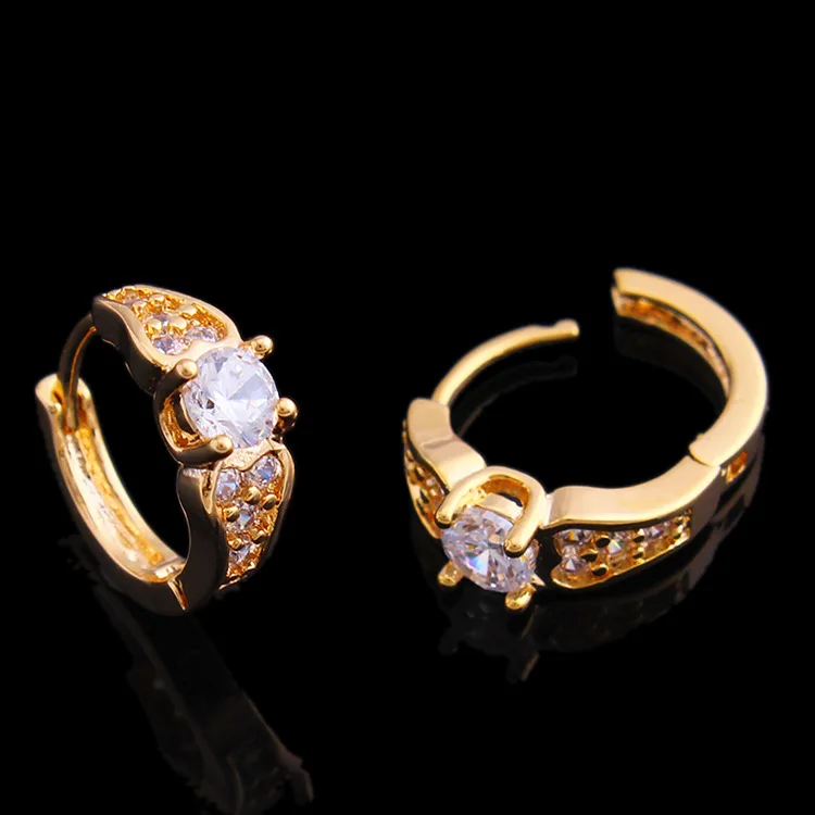 Liffly Европейский Новый 18 серьги Золотое кольцо Для женщин Jewelry простые горный