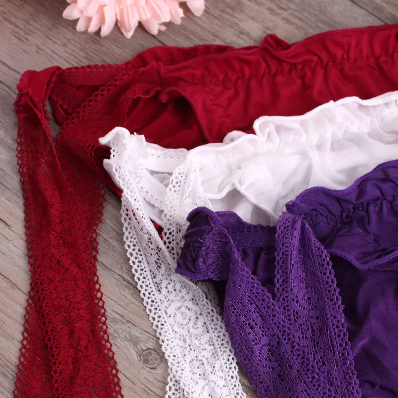 Summer female underwire sexy lace panties adorable underpants silky skin black knickers waist strap temptation women briefs | Женская