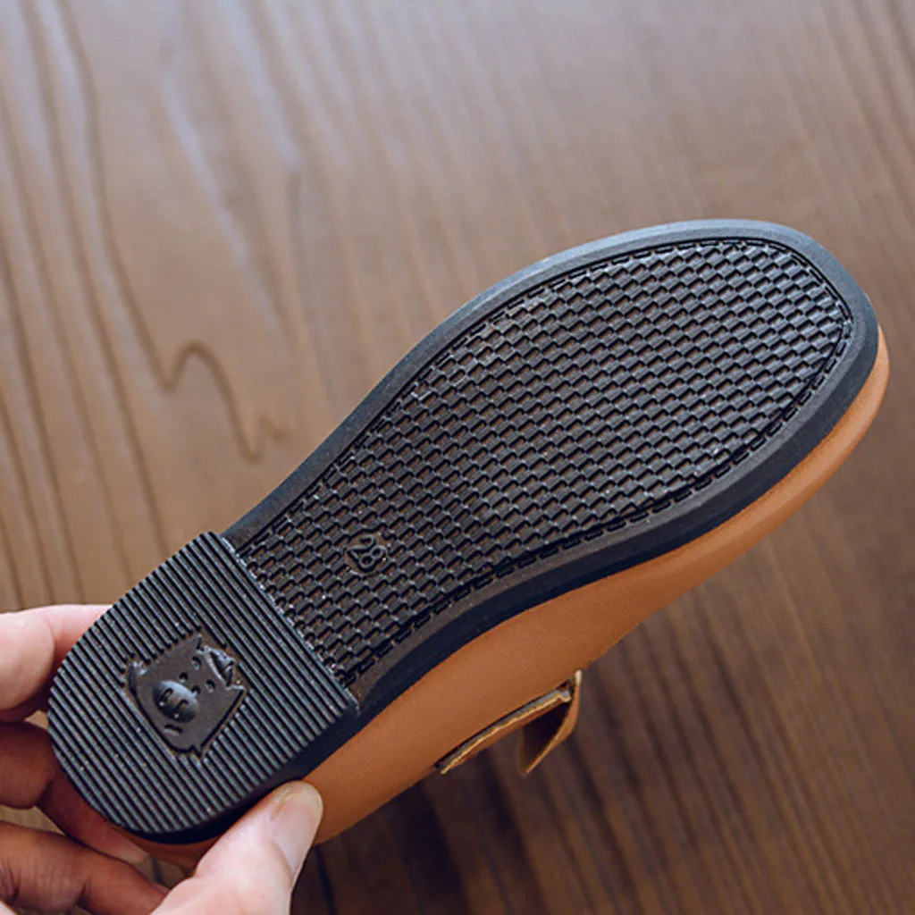 SAGACE/детская обувь Кожаная детская на липучке Нескользящая с бантом для девочек